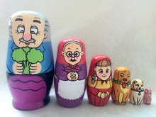 Load image into Gallery viewer, Six-story Russian animal pull radish doll Russian Matryoshka Wooden Features Christmas Toy Valentine&#39;s day lover Birthday Gift